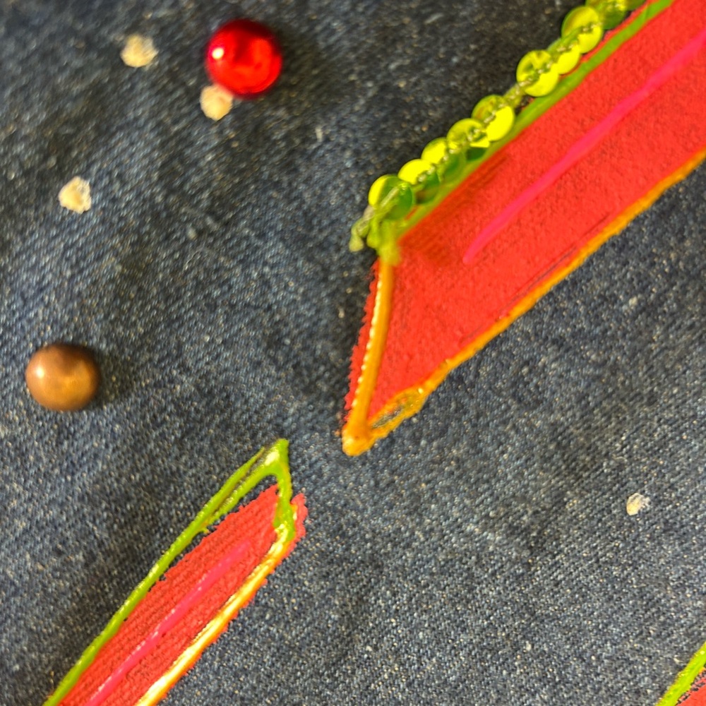 VTG‎ 80s/90s DECO Sport Hand-Painted Chicago Denim Blazer Sz 6/M Made in USA - Picture 17 of 17